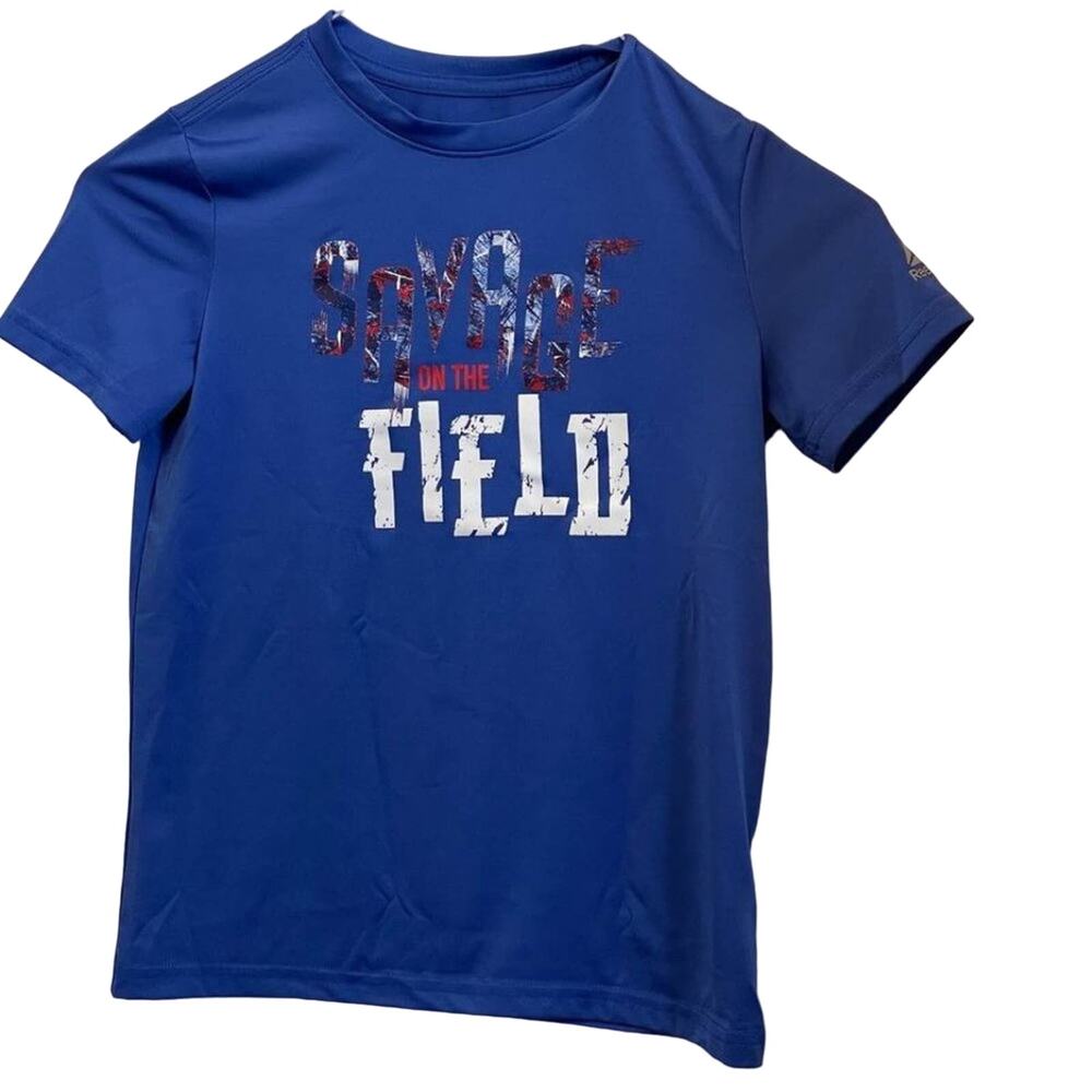 Reebok Boys Blue Savage on the field Size Small (8-10) Polyester Shirt